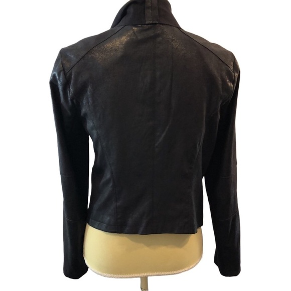 🌼2 for $30🌼 Black Faux Leather / Suede Jacket with Decorative Zippers Large - Picture 3 of 12